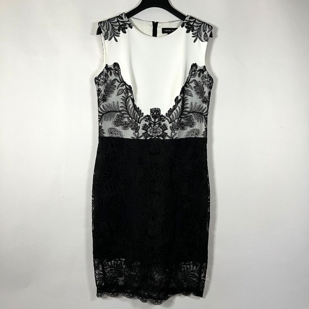 Tadashi Shoji‎ Dress Embroidered Lace Overlay Size 14 Formal Elegant Event MOB